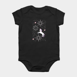 Zodiac Space Unicorn Baby Bodysuit